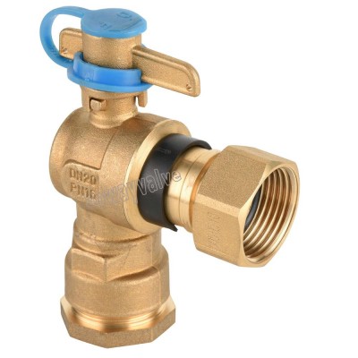 Factory ACS Approved  Angle type Lockable Water Meter  Ball valve