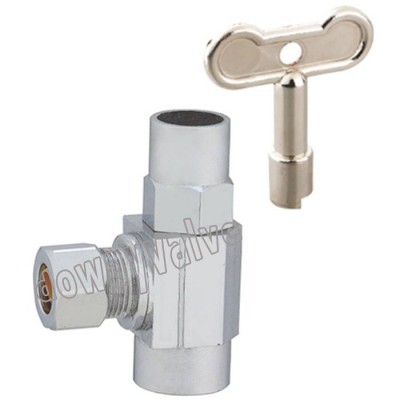 Chrome Plated Brass Multi Turn Angle Stop Valve With Loose Key